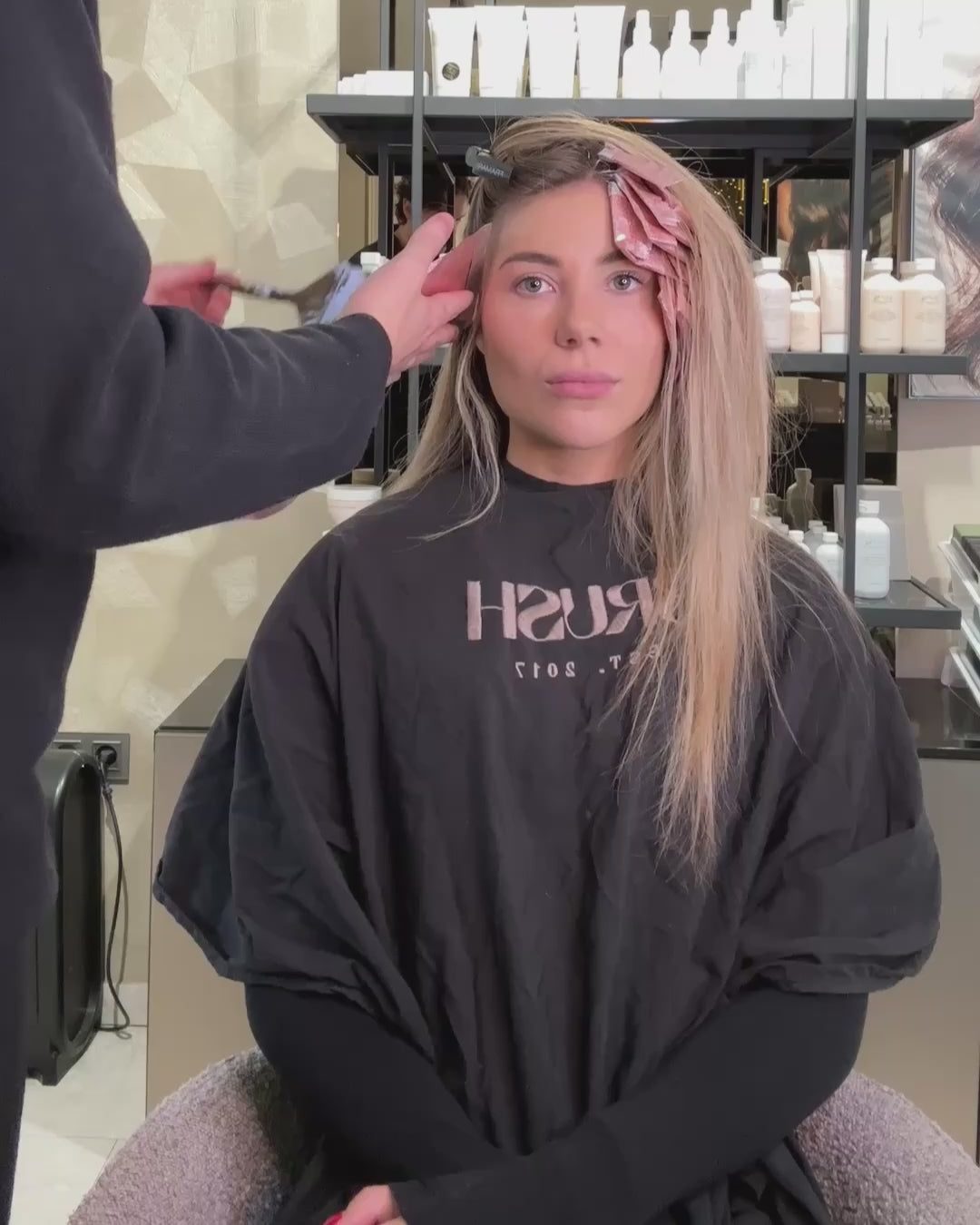 Stap 2: de balayage wordt aangebracht